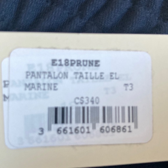 Maje Navy pant with snaps along side. - Picture 6 of 8